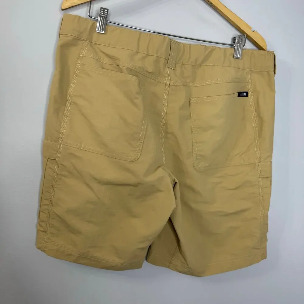 The North Face Mens Cargo Nylon Shorts Outdoor Hiking Belted Men's 36 Tan